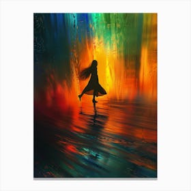 Girl In A Rainbow Canvas Print