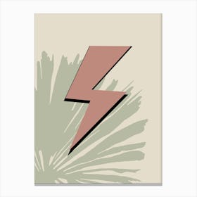 Pink Bolt, Palm Leaf, Girl Power Art 1 Canvas Print