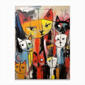 Cats Abstract Expressionism 1 Canvas Print