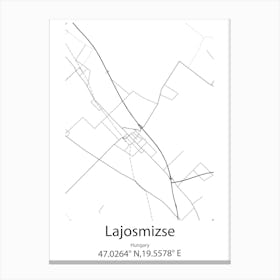 Lajosmizse,Hungary Minimalist Map Canvas Print