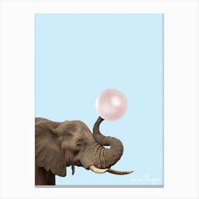 Éléphant avec chewing-gum Canvas Print