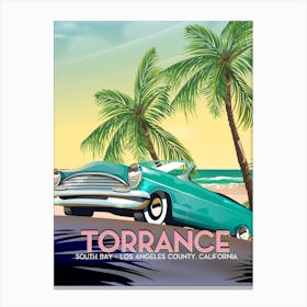 Torrance Los Angeles County Travel map Canvas Print