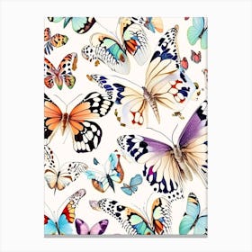Butterflies Repeat Pattern Decoupage 3 Canvas Print