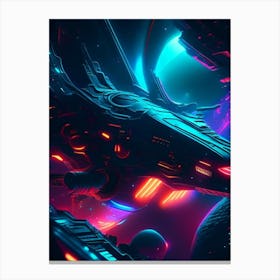 Hydra Neon Nights Space Canvas Print