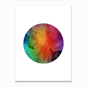 Circular Multi Colour Marble Artwork Canvas Print