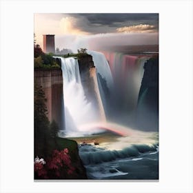 Niagara Falls, United States And Canada Realistic Photograph (1) Canvas Print