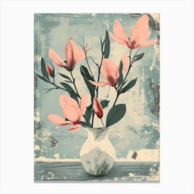 Magnolia Flowers In A Vase Canvas Print