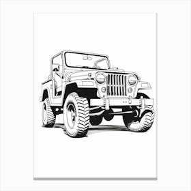 Jeep Wrangler Line Drawing 14 Canvas Print