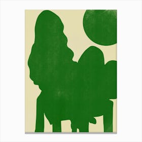 Large Figure Cut Out In Green Canvas Print