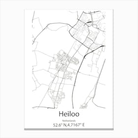 Heiloo,Netherlands Minimalist Map Canvas Print