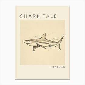 Carpet Shark Vintage Illustration 1 Poster Canvas Print