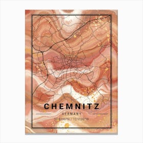 Chemnitz Map Canvas Print