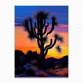 Joshua Tree At Dawn In Desert Nat Viga Style  (10) Canvas Print