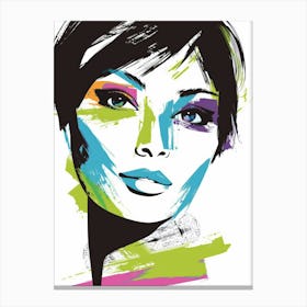 Girl With Colorful Hair 5 Canvas Print