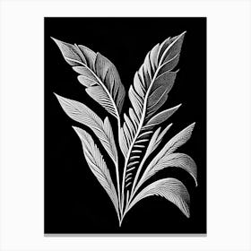 Wheat Leaf Linocut 2 Canvas Print
