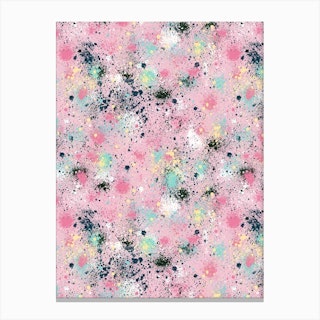 Ink Splatter Dust Pink Pastel Canvas Print
