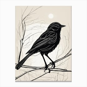 Bird On A Branch Canvas Print