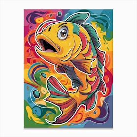 Fish On A Colorful Background Canvas Print