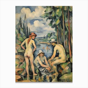 Three Nude Women In The Bath 1 Canvas Print