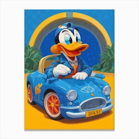 Mickey drives a car Canvas Print