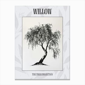 Willow Tree Simple Geometric Nature Stencil 2 Poster Canvas Print