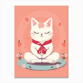 Kawaii Cat Drawings Meditating 1 Canvas Print