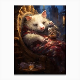 Liquid Otherworldly Playful Possum 4 Canvas Print