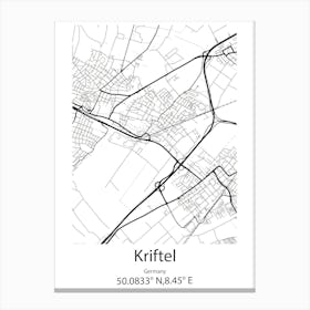 Kriftel,Germany Minimalist Map Canvas Print