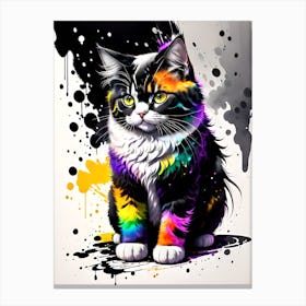 Rainbow Cat Painting 1 Canvas Print