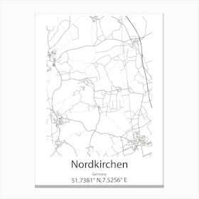 Nordkirchen,Germany Minimalist Map Canvas Print