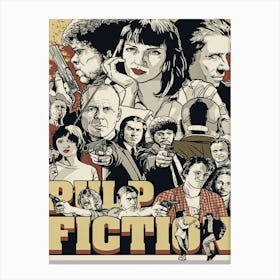 Pulp Fiction Movie Characters Canvas Print