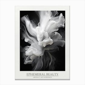 Ephemeral Beauty Abstract Black And White 8 Poster Canvas Print