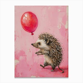 Cute Hedgehog 1 With Balloon Canvas Print