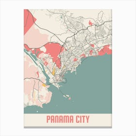 Panama City Map Poster Canvas Print