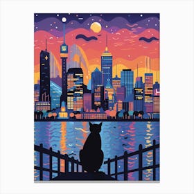Sydney, Australia Skyline With A Cat 3 Canvas Print