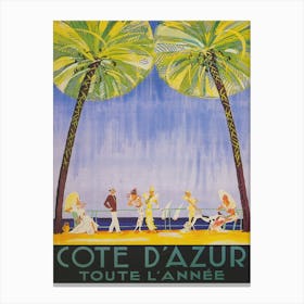 French Riviera France Vintage Travel Poster Canvas Print