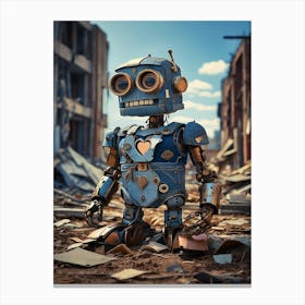 Robot In Ruins Canvas Print