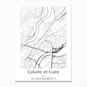 Caluire Et Cuire,France Minimalist Map Canvas Print