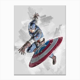 Captain America Portrait Canvas Print