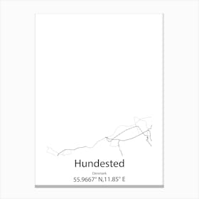 Hundested,Denmark Minimalist Map Canvas Print