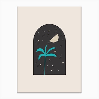 Minimal Boho Palm Tree Canvas Print