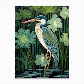 Ohara Koson Inspired Bird Painting Green Heron 2 Canvas Print
