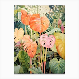 Tropical Plant Painting Swiss Cheese Plant 2 Canvas Print