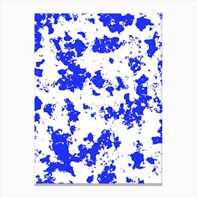 Blue And White Splatter Canvas Print