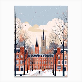 Retro Winter Illustration Glasgow United Kingdom 1 Canvas Print