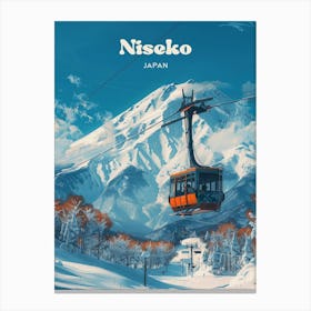 Niseko Japan Ski Resort Travel Illustration Canvas Print