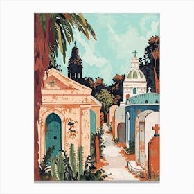St Louis Cemetery No 1 Storybook Illustration 3 Canvas Print