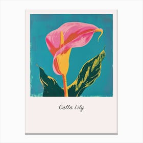Calla Lily Square Flower Illustration Poster Canvas Print