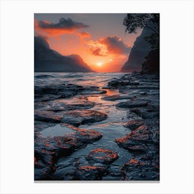 Sunset Over The Ocean 3 Canvas Print