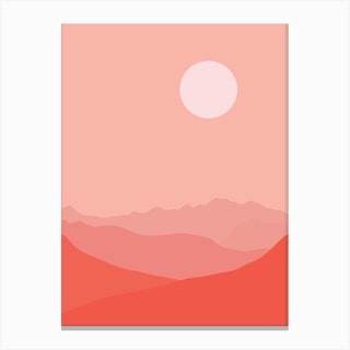Heat Blossom Minimalist Red And Pink Canvas Print